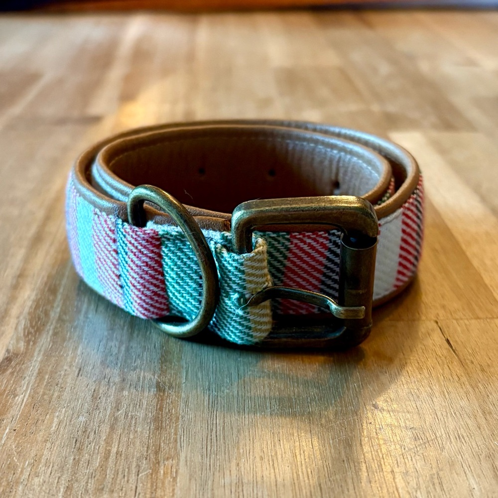 Plaid Dog Collar with Metal Buckle